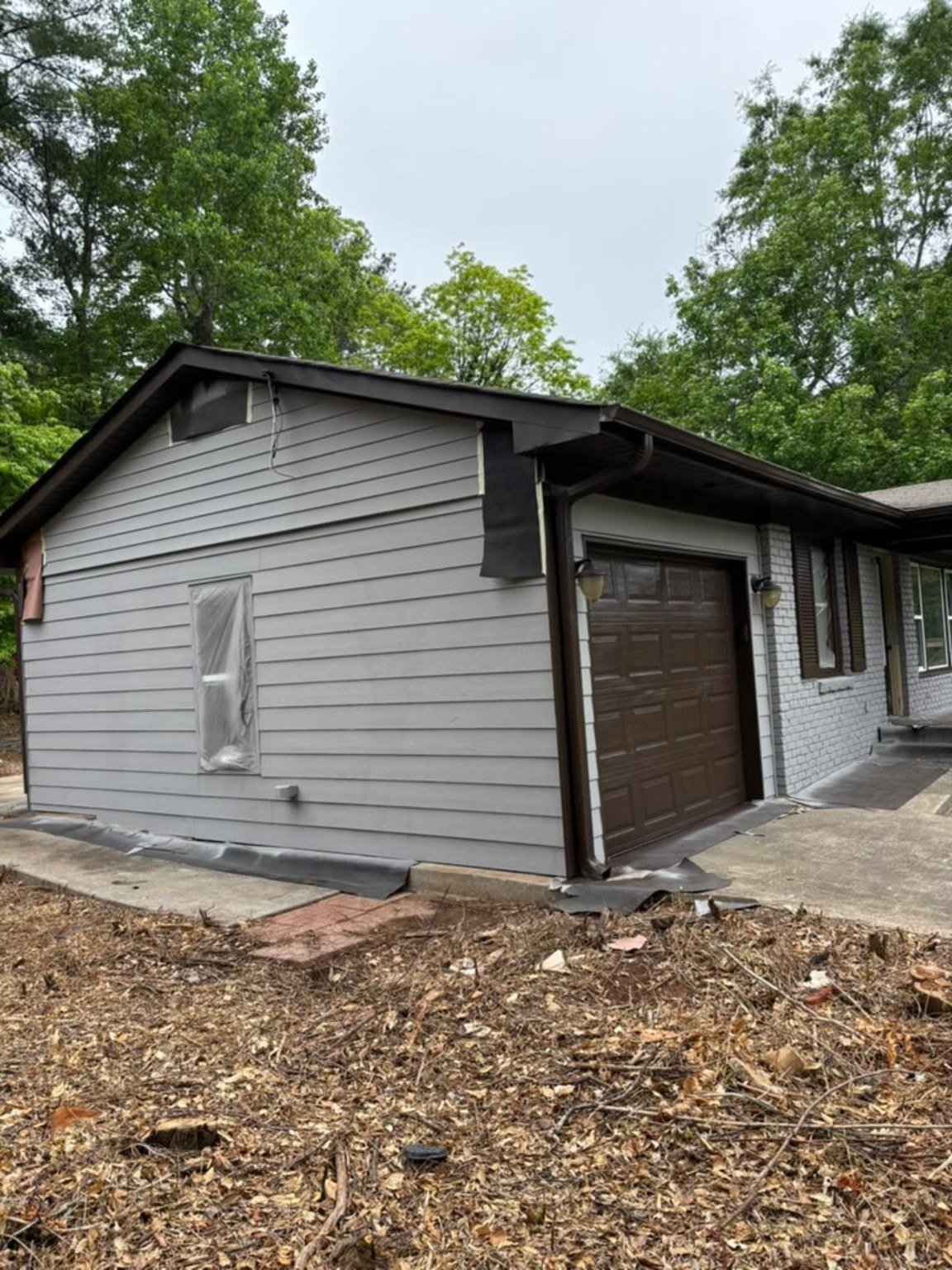 Exterior in progress — actual client project